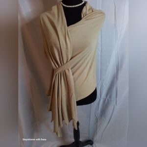 NEW Renuar Tan / Nude / Khaki Key-Hole Ladies Wrap Shawl Scarf